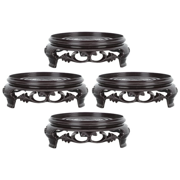 FOMIYES 4Pcs Plastic Display Base Handicraft Figurine Vase Stand Riser For Indoor Garden 11.8x11.8x1.5in
