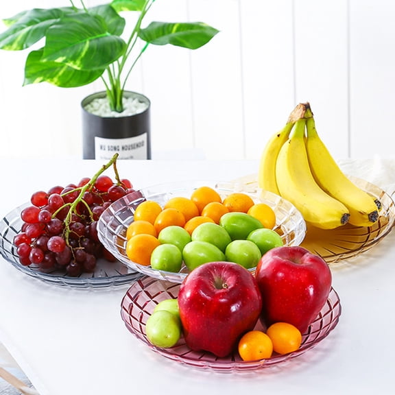 FOMIYES 4-Pack Yellow Plastic Trays Multipurpose Fruit Plates for Home, Bar, and Party Serving