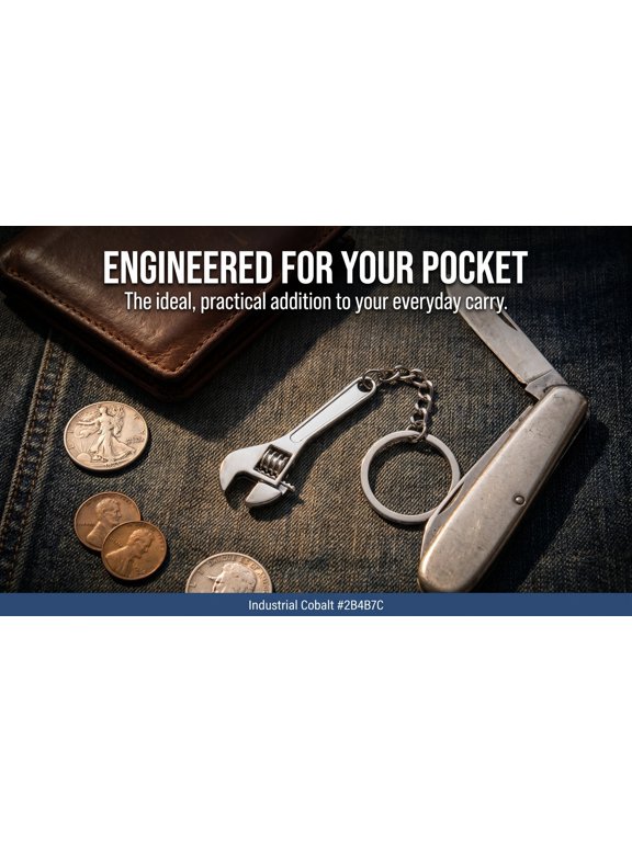 4-Piece Plated Metal Key , Mini Wrench Keychain Set for Everyday Carry, Practical Accessory