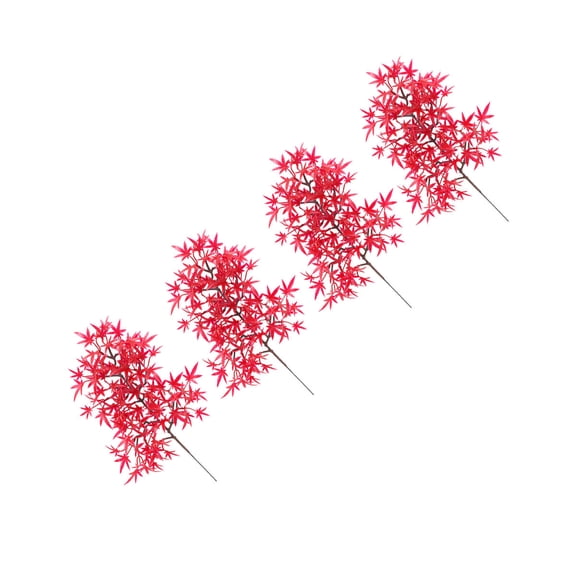 FOMIYES 4Pcs Red Simulation Maple Leaf Plant Artificial Decoration for Harvest Party and Holiday Tree
