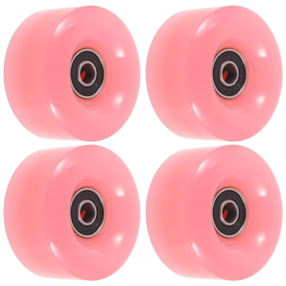 FOMIYES 4Pcs PU Roller Skate Wheels Pink Color Pressure Resistant Outdoor Set