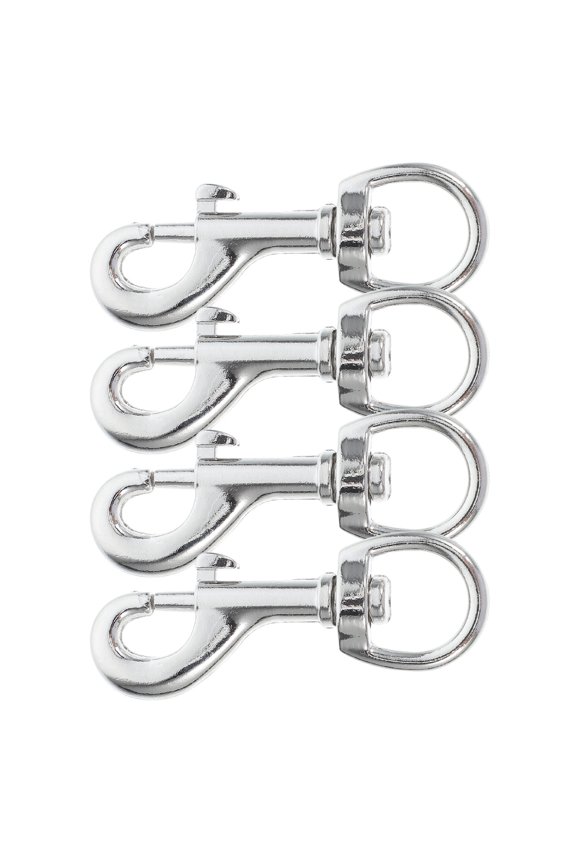 4Pcs Silver Swivel Snap Hooks Zinc Alloy Clips For Flag Pole Replacement Parts And Key Chain