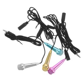 FOMIYES 4-Pack Small Wired Phone Microphones with Advanced Capacitive Technology for Clear Professional Vocal Recording