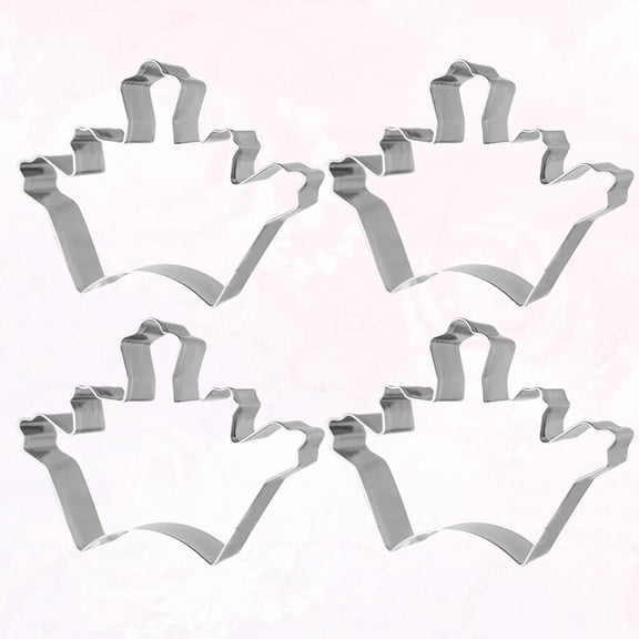 FOMIYES 4Pcs Stainless Steel Baking Supplies Crown Shape Molds for Special Day Baking