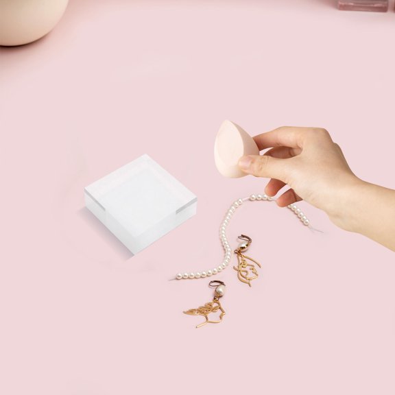 FOMIYES Acrylic Base for Jewelry, Crystal Clear and Polished
