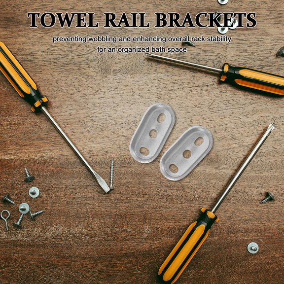 FOMIYES 4Pcs Universal Stainless Steel Towel Bar Base Plates for Stable Bathroom Installation