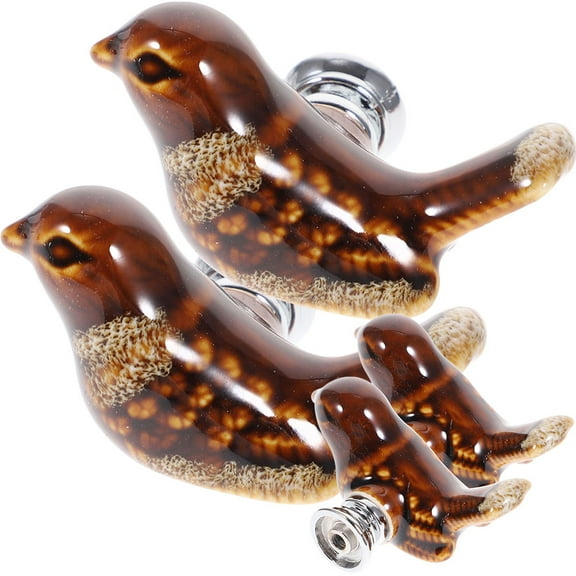 FOMIYES 4Pcs Vintage Design Bird Shape Zinc Alloy Cabinet Doorknob Decorative Cabinet Knobs 2.2*1.4*1.2in