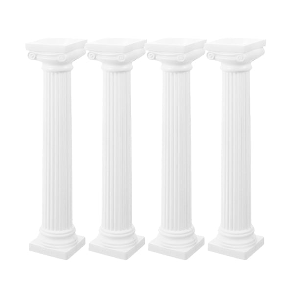 FOMIYES 4Pcs White Roman Pillar Columns for Entry Way Decor and Landscaping Ornament