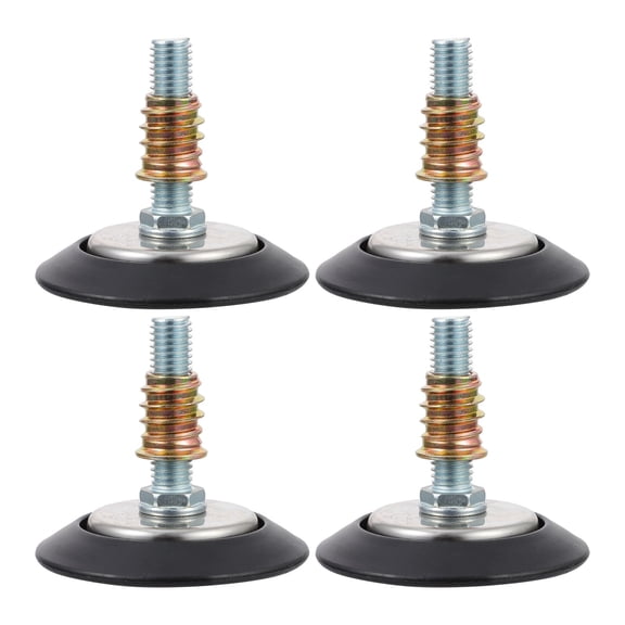 FOMIYES 4pcs Adjustable Leveling Legs Heavy Duty Table Leg Steel Nylon Black for Home Office