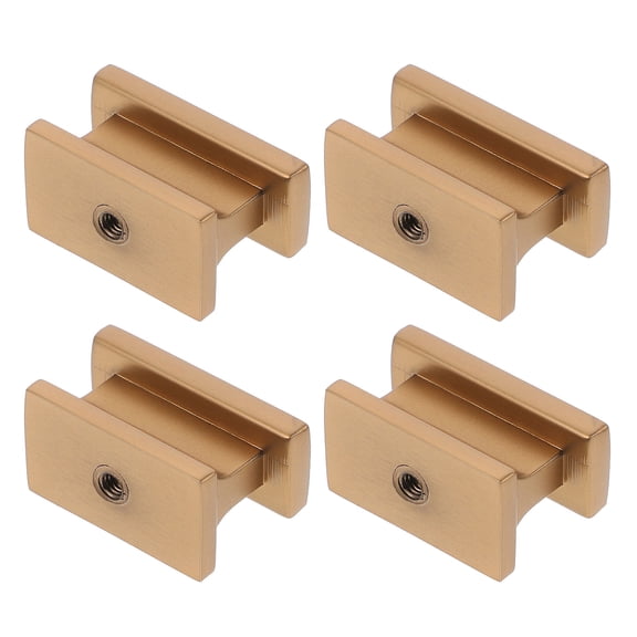 FOMIYES 4-Pack Zinc Alloy Metal Cabinet Knobs, Golden Finish, Minimalist Pulls for Furniture and Cabinets
