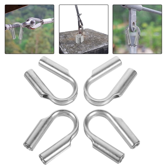 FOMIYES Cable Clamp Ring Stainless Steel 4Pcs 0.2In Inner Diameter