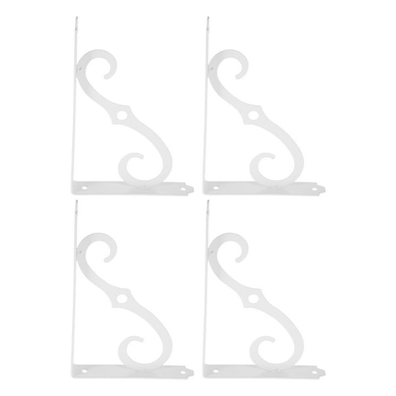 FOMIYES 4pcs Decorative L Brackets Metal Support Brackets White Rust-resistant Elegant Design For Kitchen