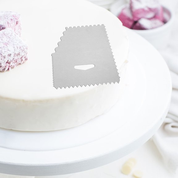 FOMIYES 4-Piece Aluminum Alloy Edge Smoother and Cake Contour Comb Set for Professional Cake Decorating