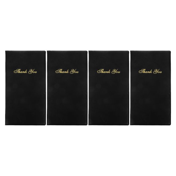 FOMIYES 4pcs Restaurant Check Presenter Folder Holds Bills and Menus Black