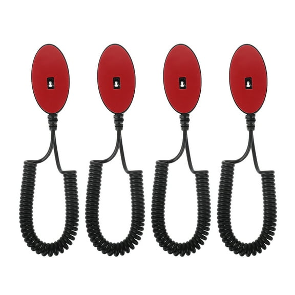 FOMIYES 4pcs Retractable Remote Control Tether In Black Plastic For General Users At Office Use