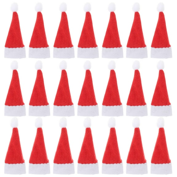 FOMIYES Christmas Style Non Woven Fabric Mini Santa Hat 150Pcs 2x1.2in