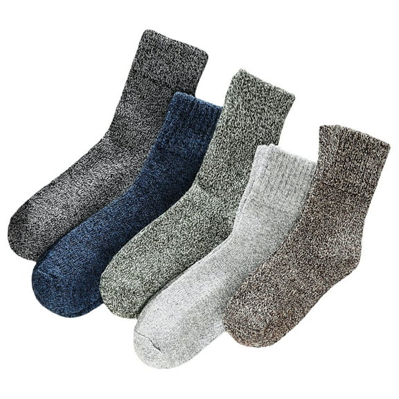 FOMIYES 5 Pairs Mens Winter Socks Thick High Ankle Warm Boot Socks for Men