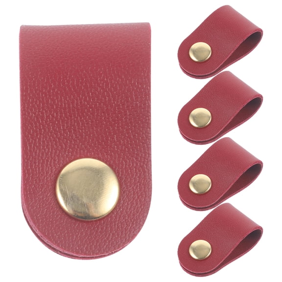 FOMIYES Cable Organizer Faux Leather 5Pcs 1.6*0.8in