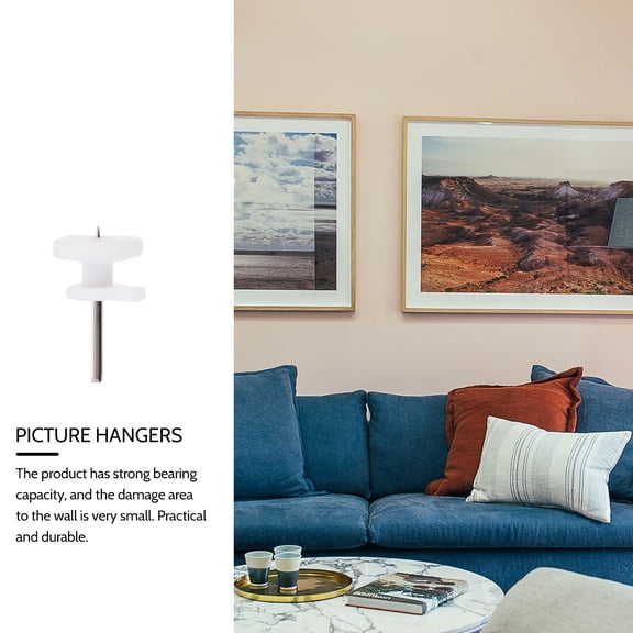 FOMIYES 50-Pack White Picture Hanger Nails Small Hanging Pins for Wall Art, Photo Frames, and Home Decor