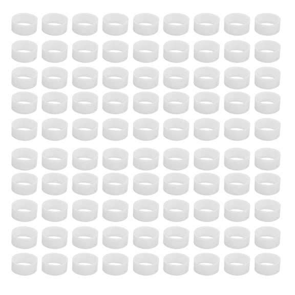 FOMIYES 500Pcs White Silicone Cable Organizer Rings Reusable Elastic Ties for Electronics and Power Cords