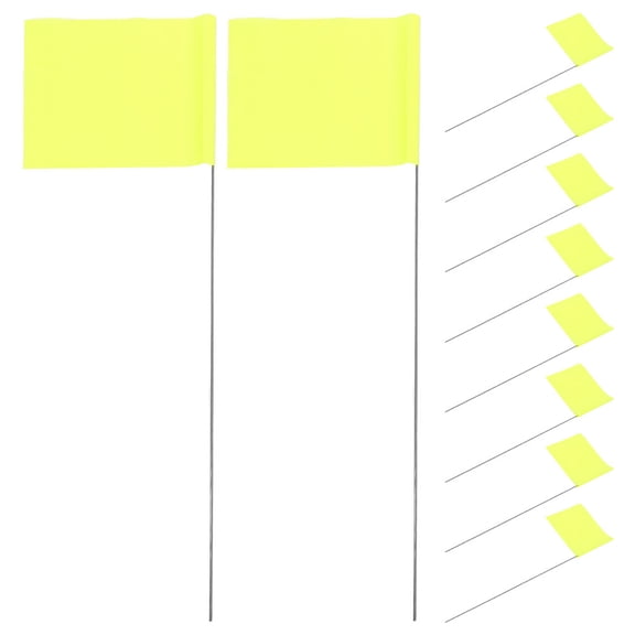 FOMIYES 50PCS Safety Flag Traffic Warning Flag Steel For Garden Lawn Marking