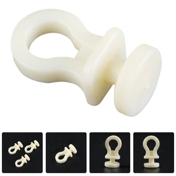 FOMIYES 50Pcs Curtain Rail Track Rollers Plastic Beige Smooth Silent Slide Pulleys