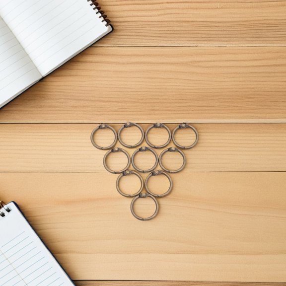 FOMIYES 50Pcs Golden Circle Ring Clips for Book Binding and DIY Planner Or Index Card Organization