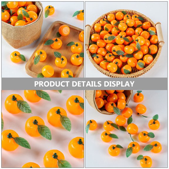 FOMIYES 50Pcs Orange Simulation Fruit Models Realistic Plastic Decor for Home Kitchen Display
