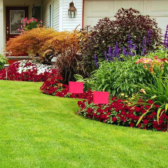 FOMIYES Pink Measuring Flags for Outside Garden Marking and Visibility