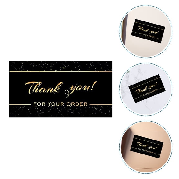 FOMIYES 50Pcs Professional Black Thank You Cards for Business Appreciation and Personal Messages