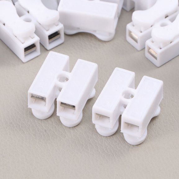 FOMIYES 50Pcs White Universal Spring Wire Connector Terminal Block Easy to Install