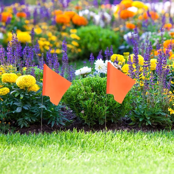 FOMIYES 50Pcs Marking Flags for Lawn Yard Supplies Durable Wire Poles