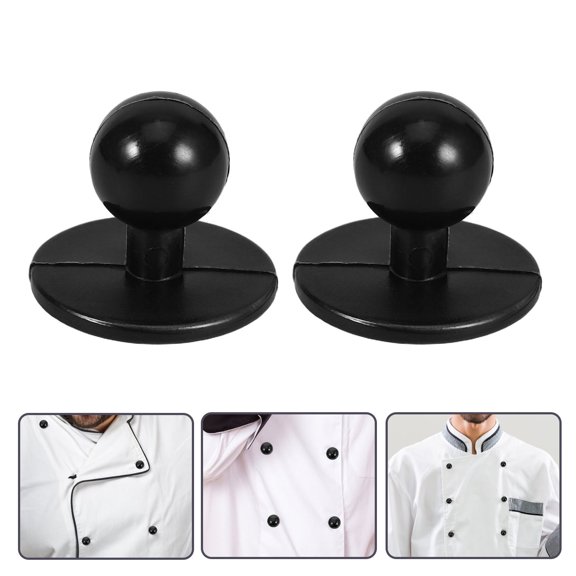 FOMIYES Garment Button Black ABS for Chef Professional Image Enhancement Smooth Edges