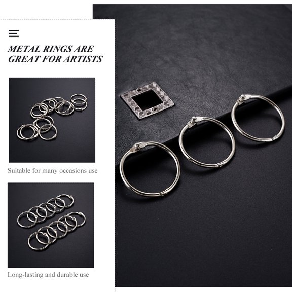 FOMIYES 50pcs Silver Book Binding Rings for Office Workers and Painters