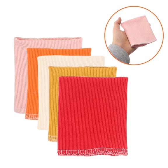 FOMIYES Cotton Ribbed Cuffs Assorted Colors Tubular Ribbing Trims for Jacket Sewing 5 Pairs