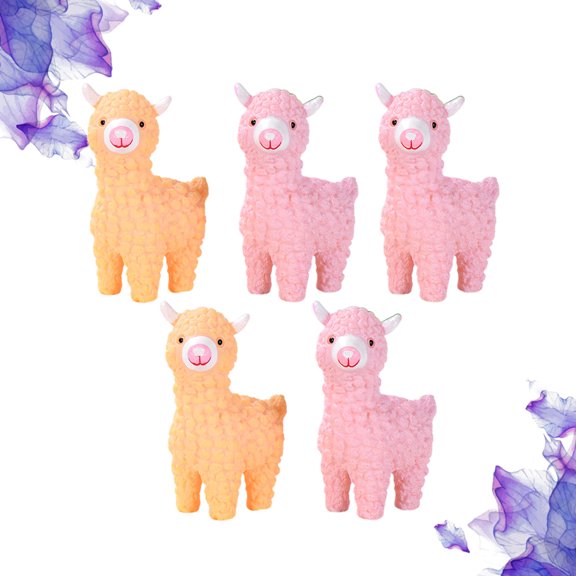 FOMIYES 5Pcs Alpaca Shaped Tabletop Ornament for Home Decoration Assorted Color