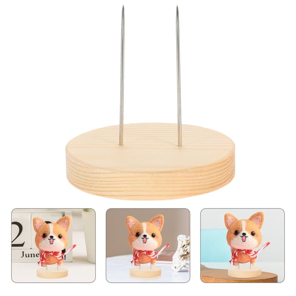 FOMIYES 5Pcs Doll Base in Light Yellow Wood Square Design for Animal Dolls and Felting Craft