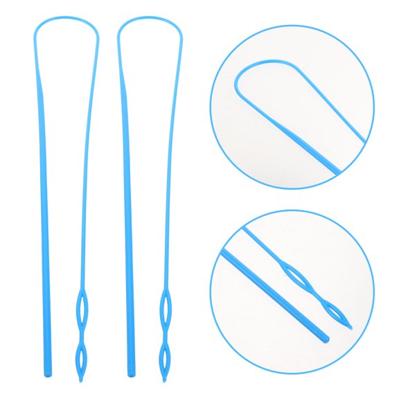FOMIYES 5Pcs Durable Blue Plastic Drawstring Puller Tool for Sweatpants Waistband and Ribbons