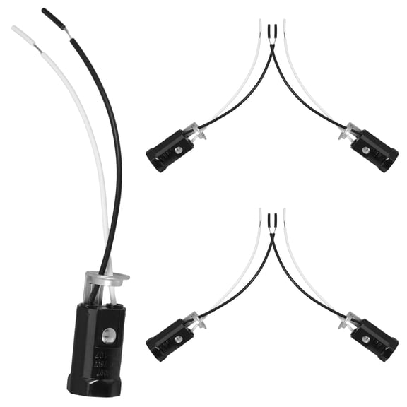 FOMIYES 5Pcs Black E12 Candelabra Lamp Holder Socket with Keyless Wire for Pendant Lights