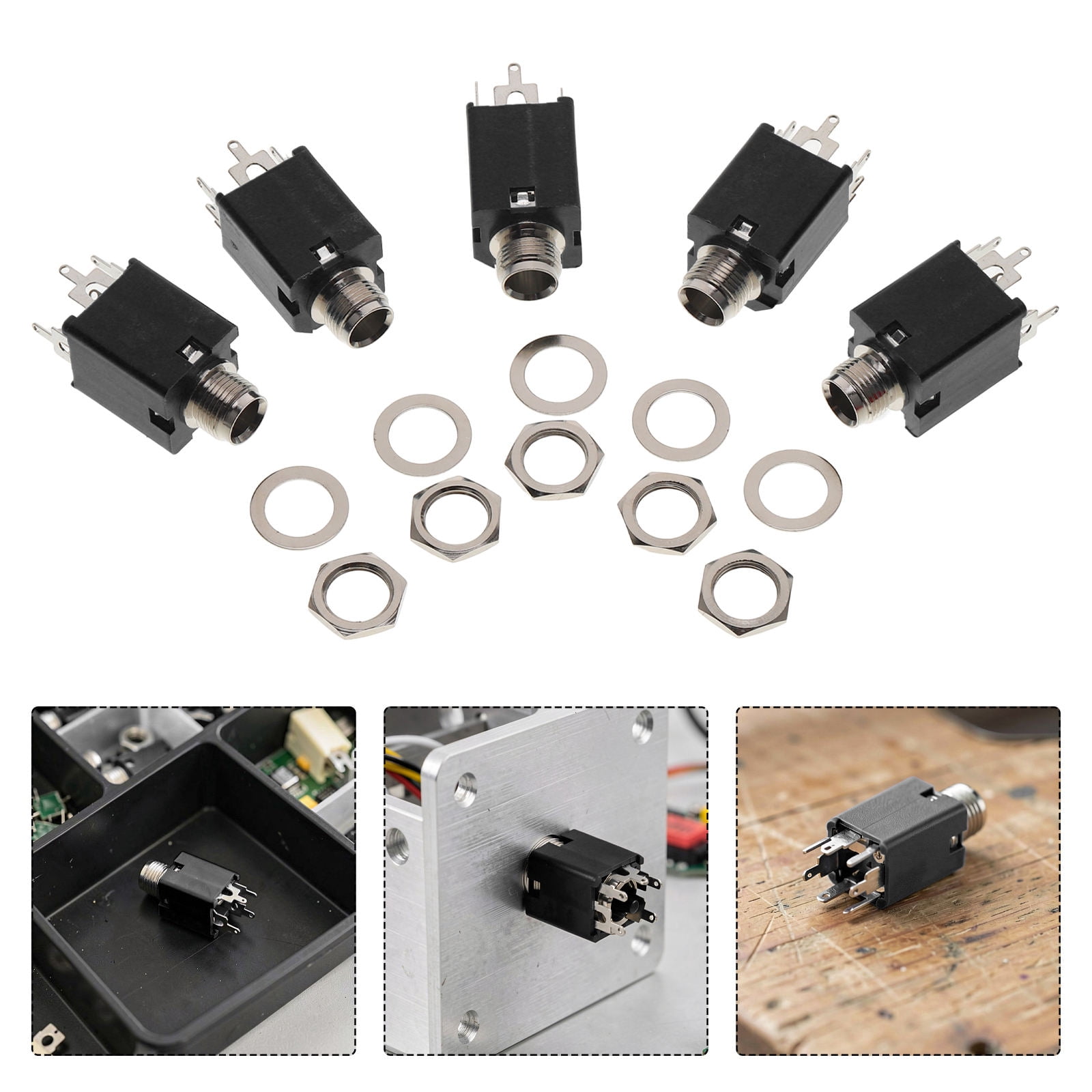 FOMIYES Black Metal Audio Jack Plug Stable Transmission for Home Use ...