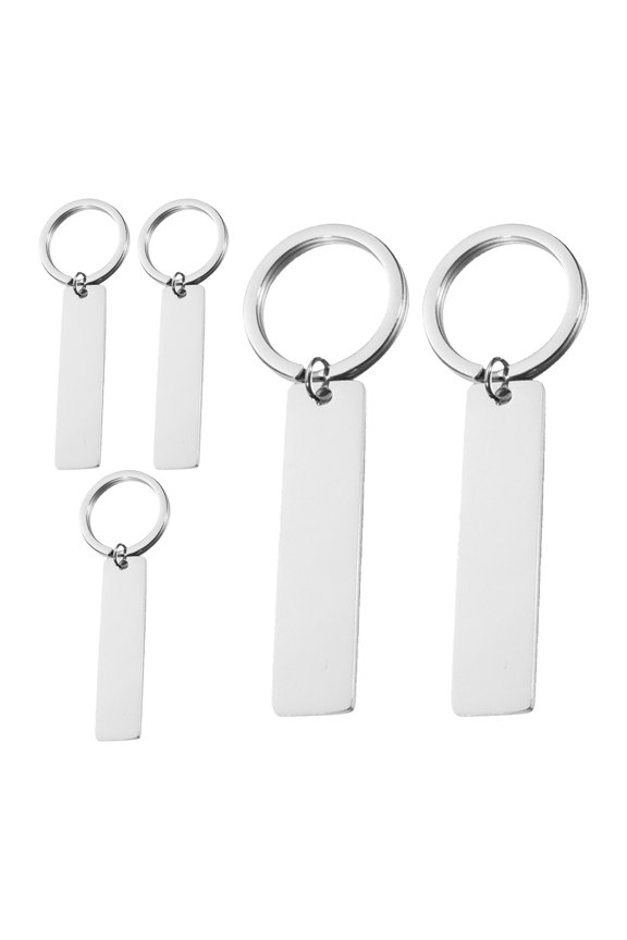 5-Pack Stainless Steel Key with Polished Keychain for Keys and Accessories