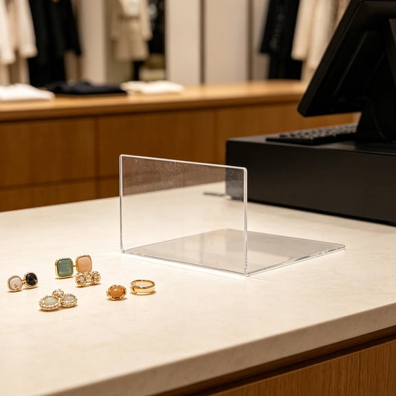 FOMIYES 5Pcs Transparent Acrylic Shelf Display Holders Moveable Office Retail Shelf Label Markers