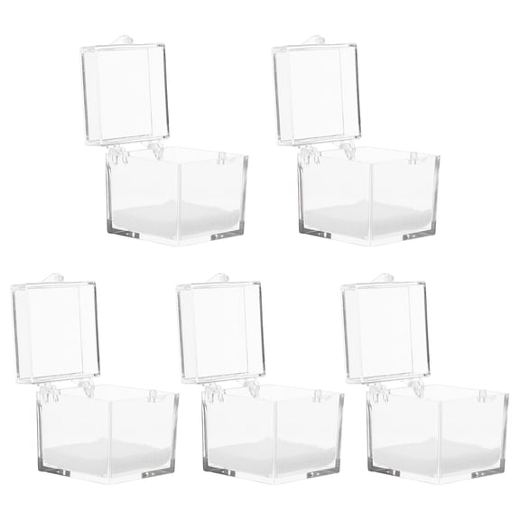 FOMIYES 5Pcs Transparent Rock Collection Display Cases, Clear Specimen Storage Boxes for Minerals, Crystals,