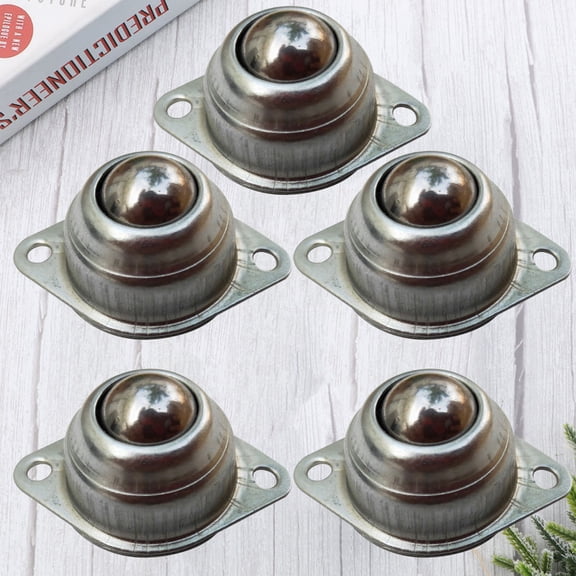 FOMIYES 5Pcs Universal Steel Ball Caster Wheel Plated Silver Round Heavy Duty Robot Steering Smooth Rotation