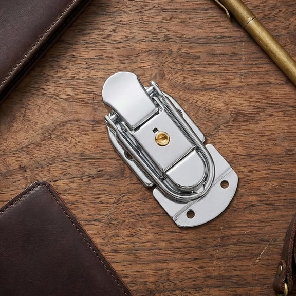 FOMIYES Metal Latch Lock Plated Silver Iron for Home Tool Box Cabinet Suitcase Security