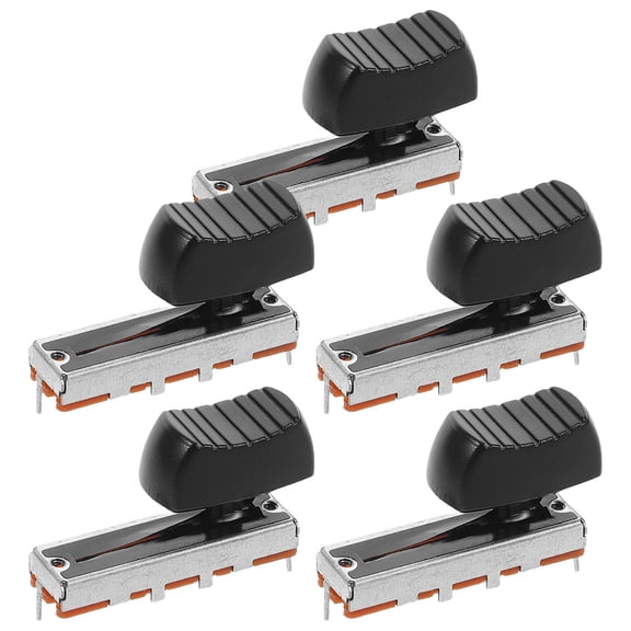 FOMIYES Mixer Fader Knobs 35Mm Singlechannel Slider Black Plastic Metal Easy Install 5Sets