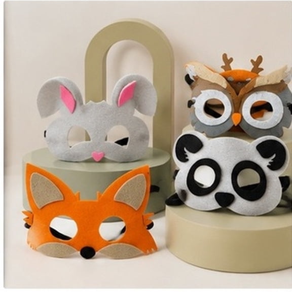 FOMIYES 5pcs Felt Animal Masks for Masquerade and Photo Prop