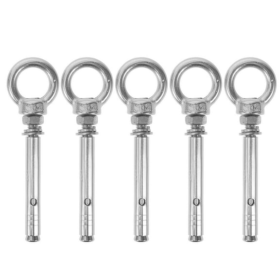 FOMIYES 5Pcs Heavy Duty Eye Bolt for Hanging Objects Silver Stainless Steel 3.73X0.98X0.59in