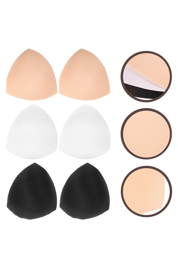 6 Pairs Breast Pads for Bra Filling Padding Black Women's Miss