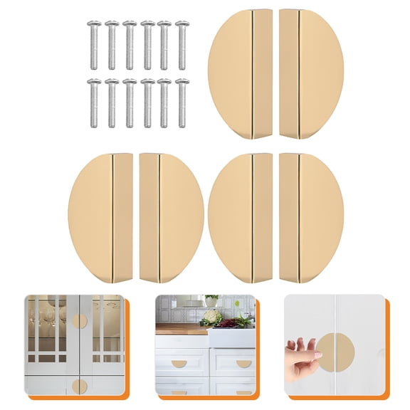 FOMIYES 6-Pack Semicircular Circle Handle Drawer Pulls 8x4CM for Dresser Cabinet Furniture Hardware